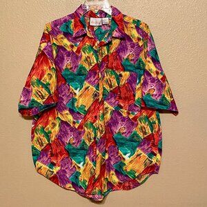 Vintage High Advantage Multi-color Shirt with front pocket Size 22W/42